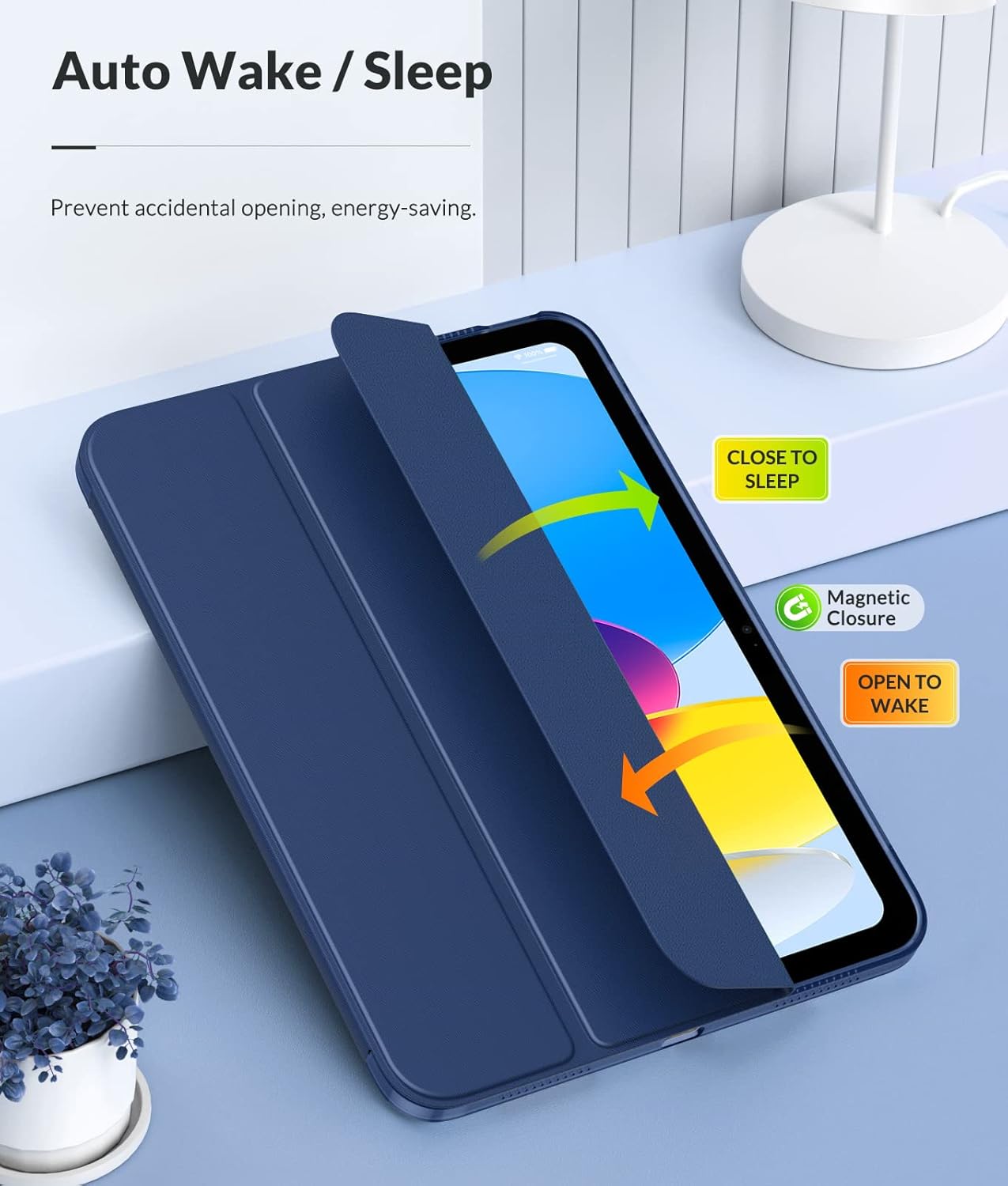 Case for New iPad (A16) 11th Generation with S-Pen holder (Black, Pink, Blue, Yellow)