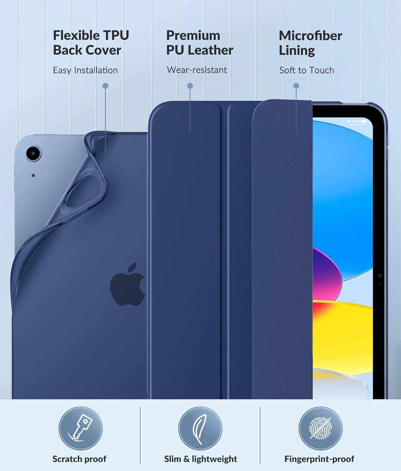 Case for New iPad (A16) 11th Generation with S-Pen holder (Black, Pink, Blue, Yellow)