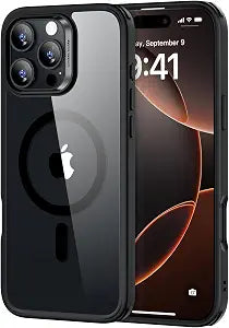 Cases-iPhone 16 Pro, Shockproof Military-Grade, Classic Hybrid Case, Clear & Black
