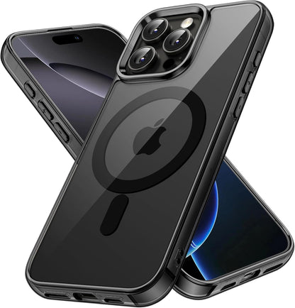Cases-iPhone 16 Pro Max, Shockproof Phone Bumper Cover, Scratch Resistant (Black & Clear)