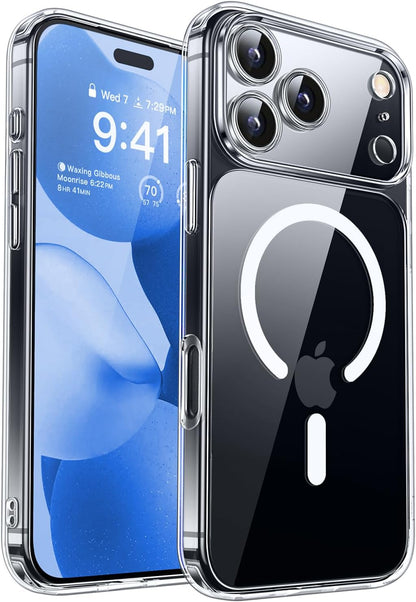 Cases-iPhone 17 Pro, Full Camera Protection, Military-Grade Protection, Scratch Resistant, Slim Fit (Black & Clear)