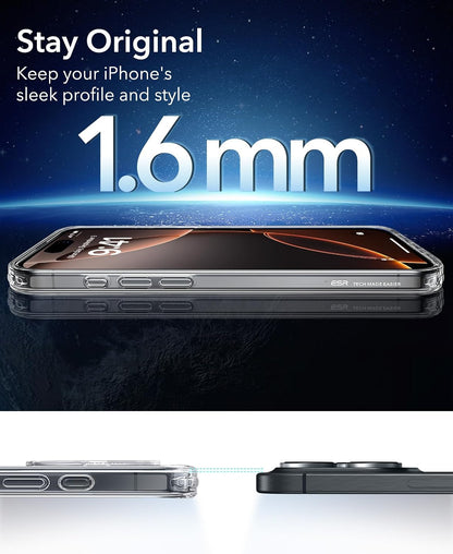 Cases-iPhone 16 Pro, Shockproof Military-Grade, Classic Hybrid Case, Clear & Black